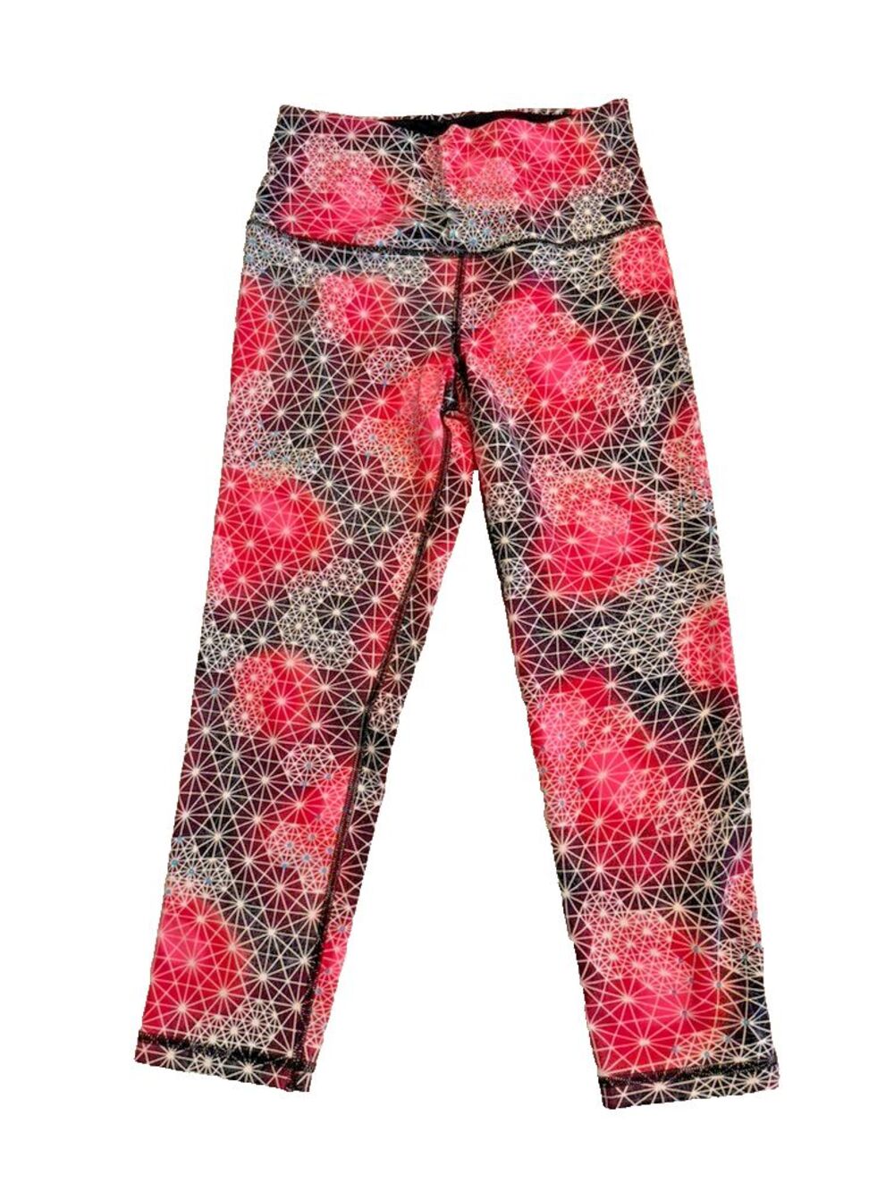 Victoria's Secret Small VSX Sport Knockout Capri Legging Lycra Pink Geometric